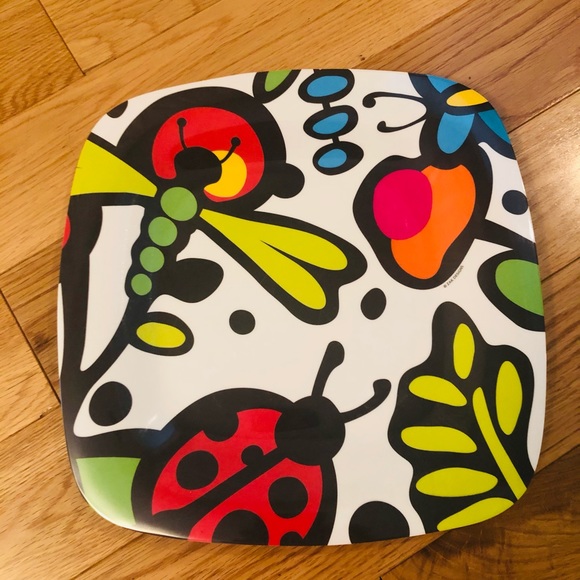 Melamine plates with insect design - Picture 2 of 9